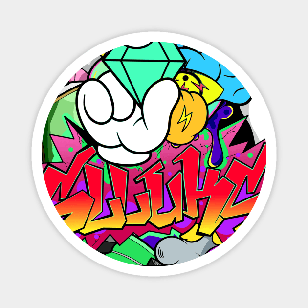 Dope Slluks spray painting logo lettering graffiti illustration Magnet by slluks_shop